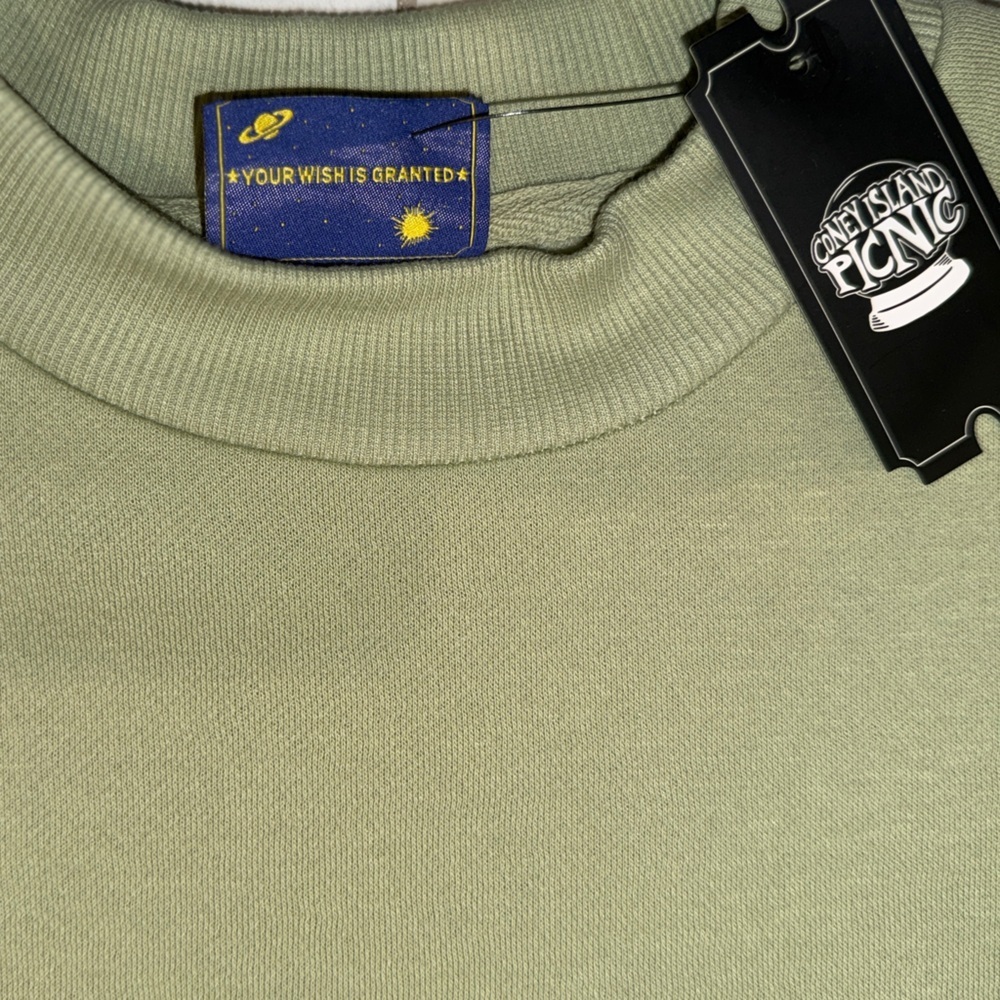 Coney Island Picnic Graphic Sweatshirt Men’s Medium NWT Olive Green - Picture 2 of 13